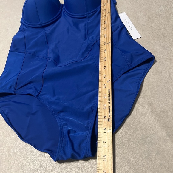 Tahari Royal Blue Corset-Style One-Piece Bathing Suit. Women's Size L NEW! #9112 - Picture 2 of 12